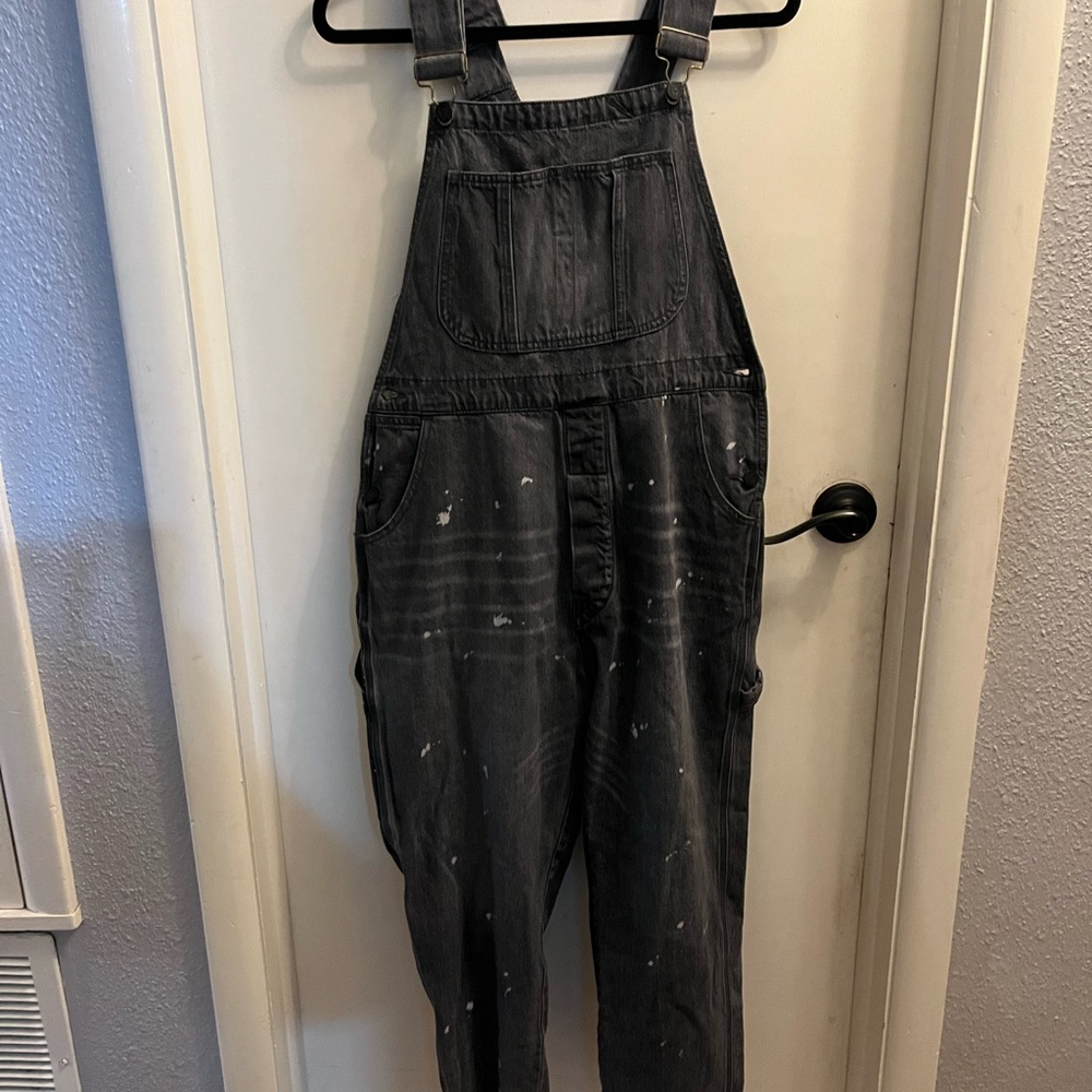 Black Denim Overalls